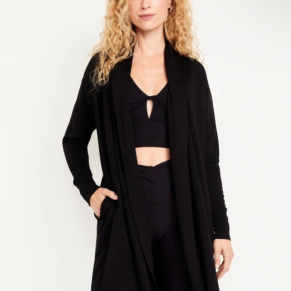 Old Navy Black Live-In Open-Front Longline Wrap - Picture 2 of 4